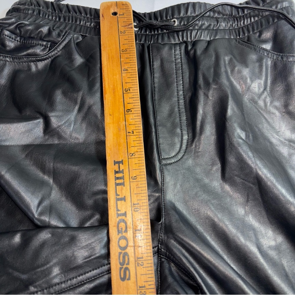 Express Women Faux Black Leather Pull On High Rise Jogger Pants‎ Size Small - Picture 12 of 12